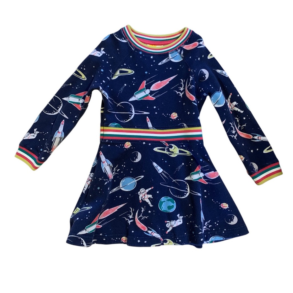 Mini Boden girls space sweatshirt dress size 7-8